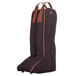 Stiefeltasche BR schwarz mit beigebrauner Biese