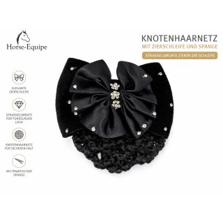 HE Knotenhaarnetz mit Zierschleife und Spange