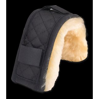 Lammfell Nasen- oder Kinnpolster, 18 cm schwarz/natur