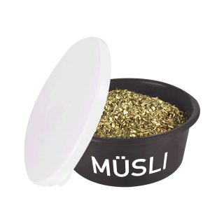 Müsli-Schale mit Deckel grau