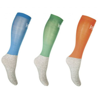 Socken Microcotton Colour, 3er Set blau/grün/orange 35-37