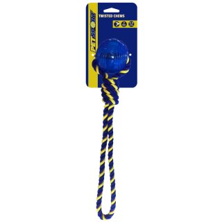 Braided Knot Tug Medium with TPR Ball 35 cm