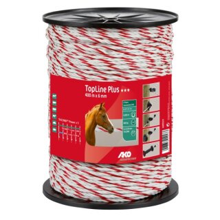 Seil TopLine Plus, 400m, 6mm, weiß/rot, 6 x 0,3mm TriCOND