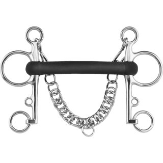 Pelham Stangengebiss Hartgummi 18 mm Hartgummi, starr
